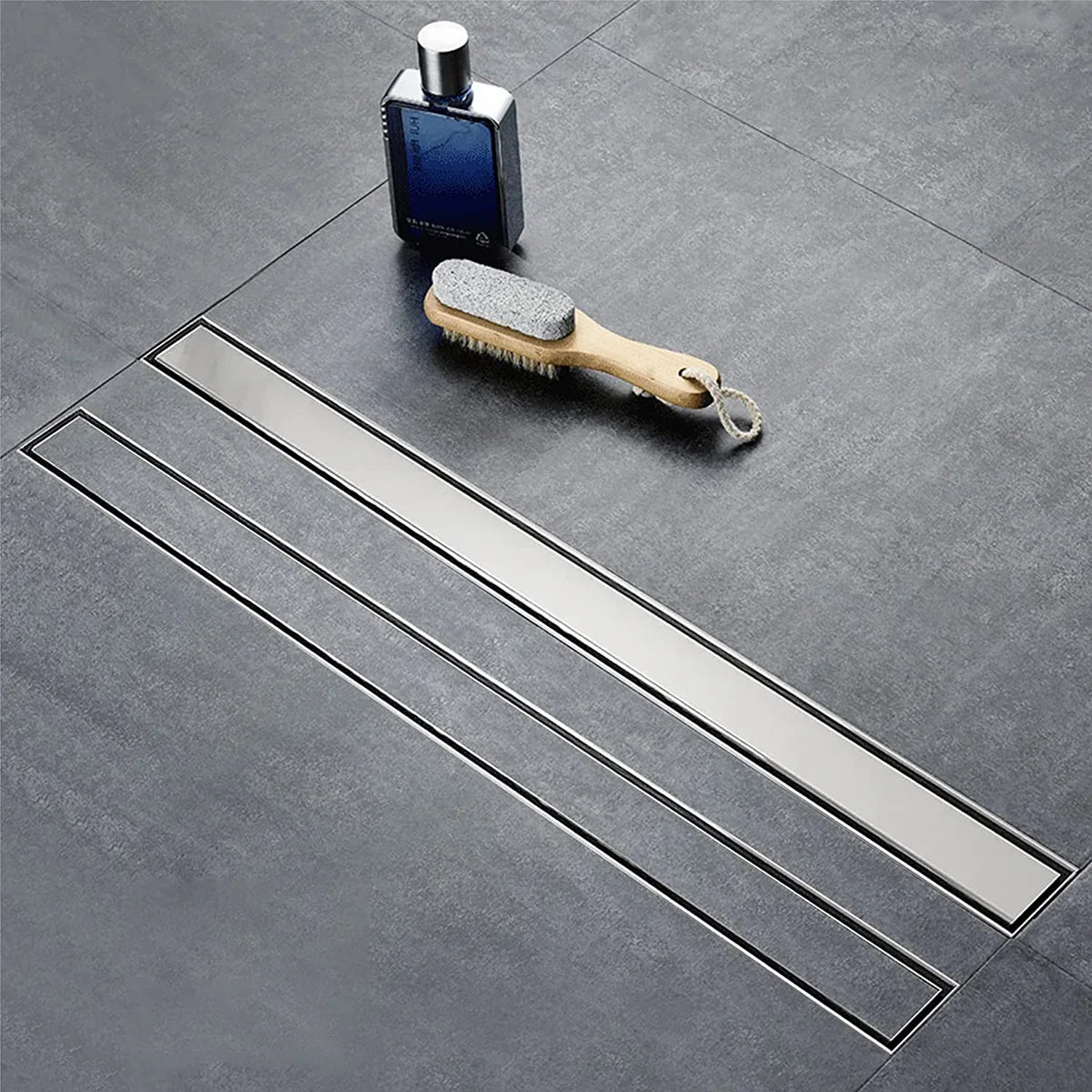 Marble-Insert Shower Drain Channel (3 Inches)