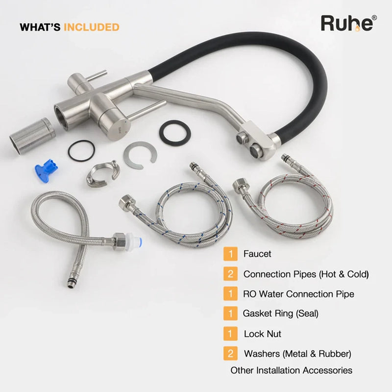 Wind Table Mount Sink Mixer Faucet with RO Water Supply