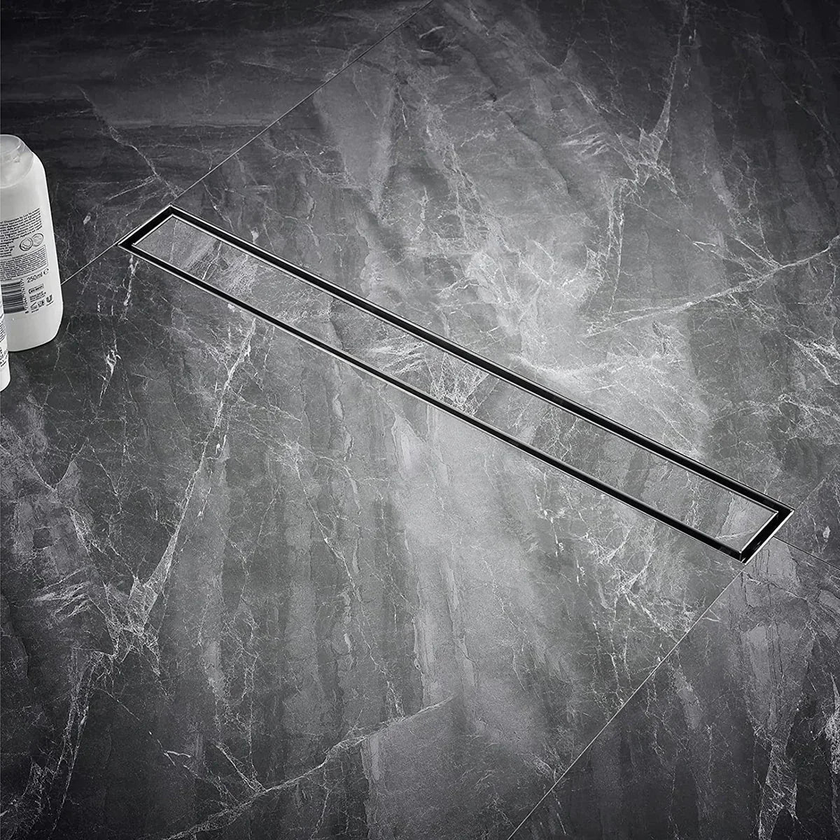 Marble-Insert Shower Drain Channel (4 Inches)