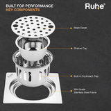 Air Flat Cut Floor Drain with Lock & Cockroach Trap