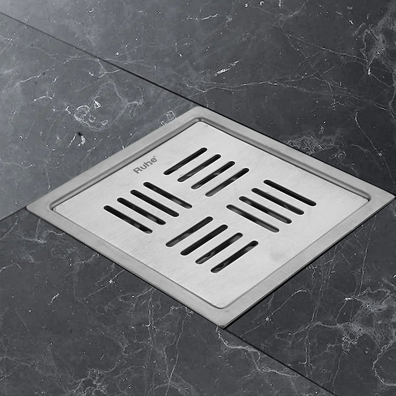 Ruby Square 304-Grade Floor Drain (5 x 5 Inches) - by Ruhe