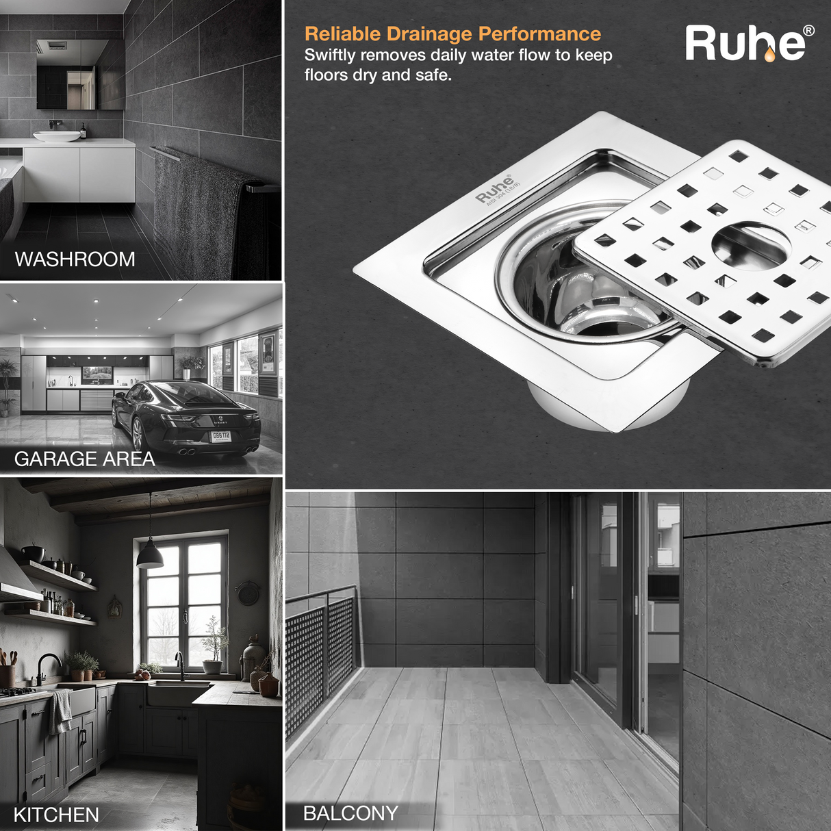 Fire Flat Cut Floor Drain with Cockroach Trap