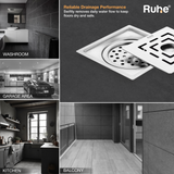 Sapphire Square Flat Cut Floor Drain