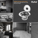 Round Full Moon Floor Drain with Cockroach Trap (5 Inches)