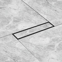 Marble Insert Shower Drain Channel (18 x 3 Inches) Black PVD Coated - by Ruhe
