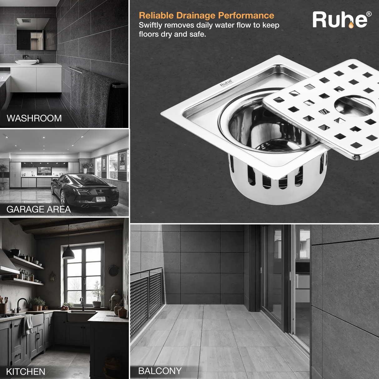 Fire Flat Cut Floor Drain with Cockroach Trap