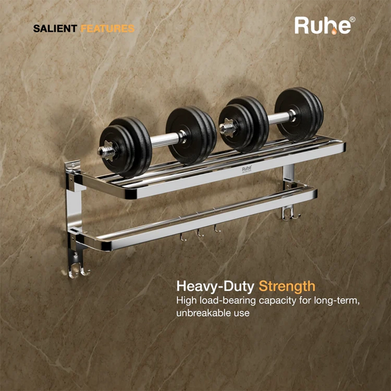 Dual Foldable 304-Grade Towel Rack (24 Inches)