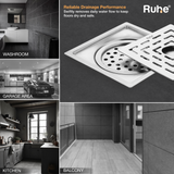 Sapphire Square Flat Cut Floor Drain