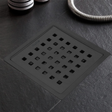 Pearl Square Flat Cut Floor Drain in Black PVD Coating (6 x 6 Inches) - by Ruhe