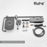 Drizzle 4-in-1 Piano Shower Panel Complete Set including Overhead Shower, Multi-flow Hand Shower & Health Faucet - by Ruhe