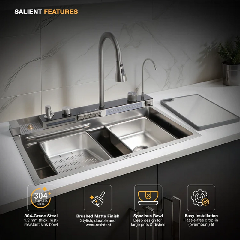 Piano Smart Kitchen Sink (30 x 18 x 9 Inches)