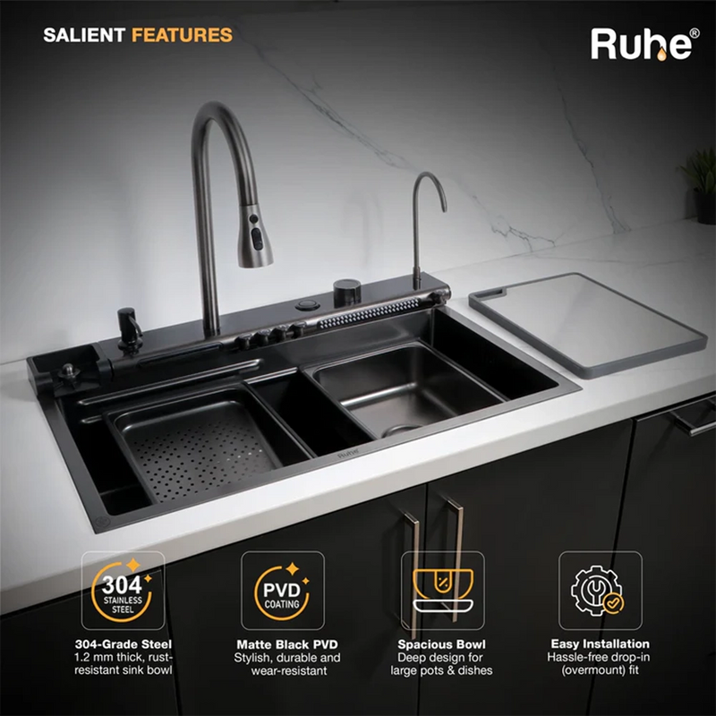 Opera Smart Kitchen Sink (30 x 18 x 9 Inches)