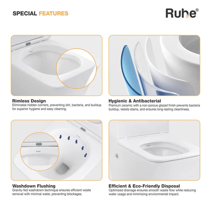Zenith Wall-Hung Tankless Western Commode