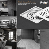 Ruby Square Flat Cut Floor Drain