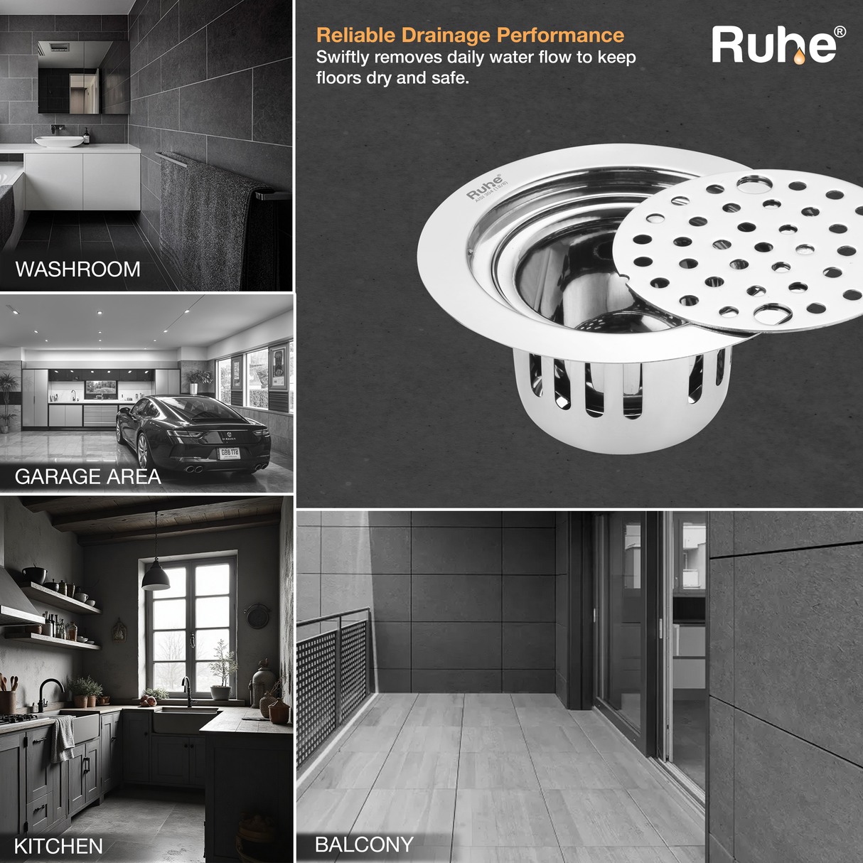 Round Floor Drain with Lock and Cockroach Trap (5 Inches)