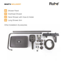 Rain 3-Function Brass Smart Shower Panel Set