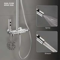 Ripple 4-Function Brass Smart Shower Panel Set