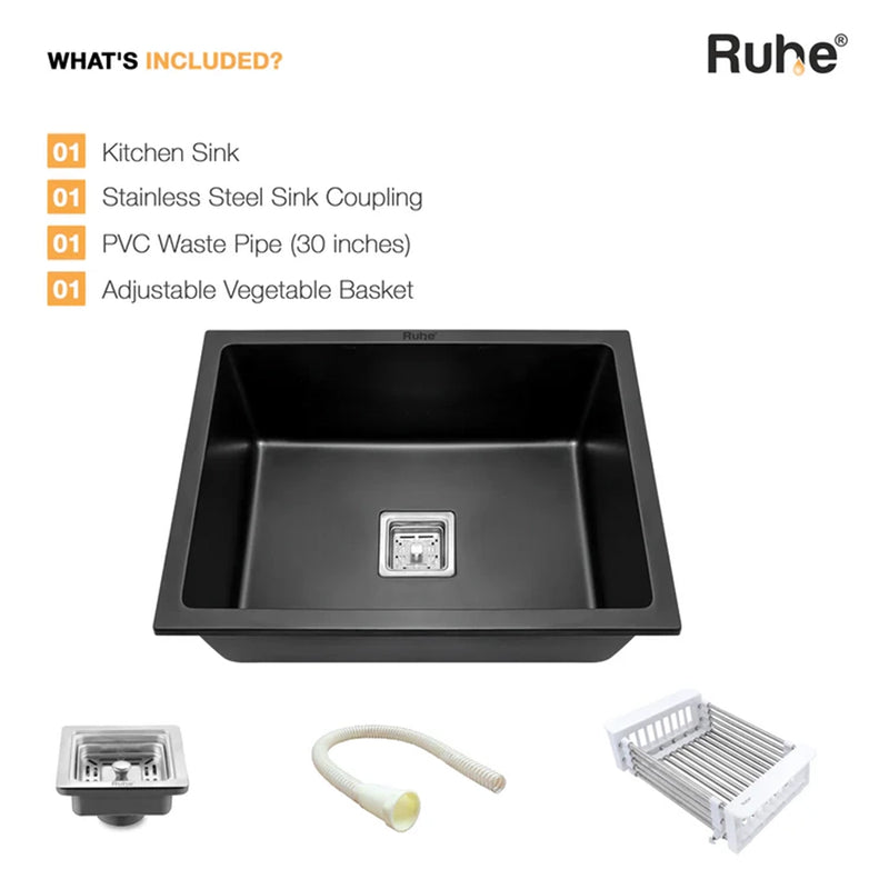 Quartz Single Bowl Kitchen Sink (24 x 18 x 9 Inches)