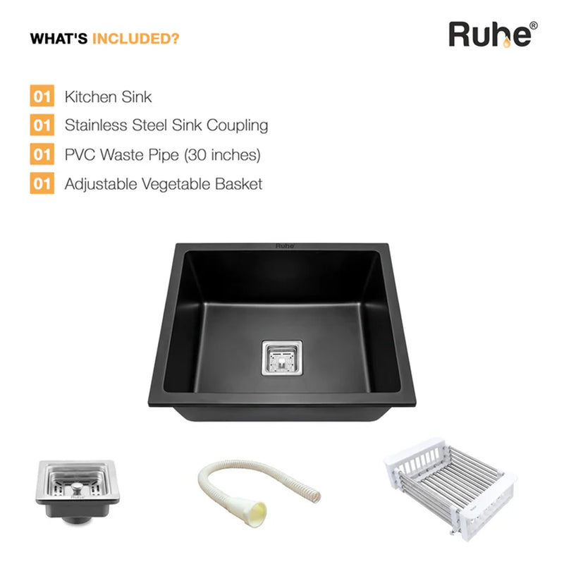Quartz Single Bowl Kitchen Sink (21 x 18 x 9 Inches)