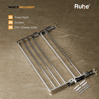 Dual Foldable 304-Grade Towel Rack (24 Inches)