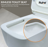 Risa Wall-Hung Rimless P-Trap Western Toilet / Commode (White) - by Ruhe