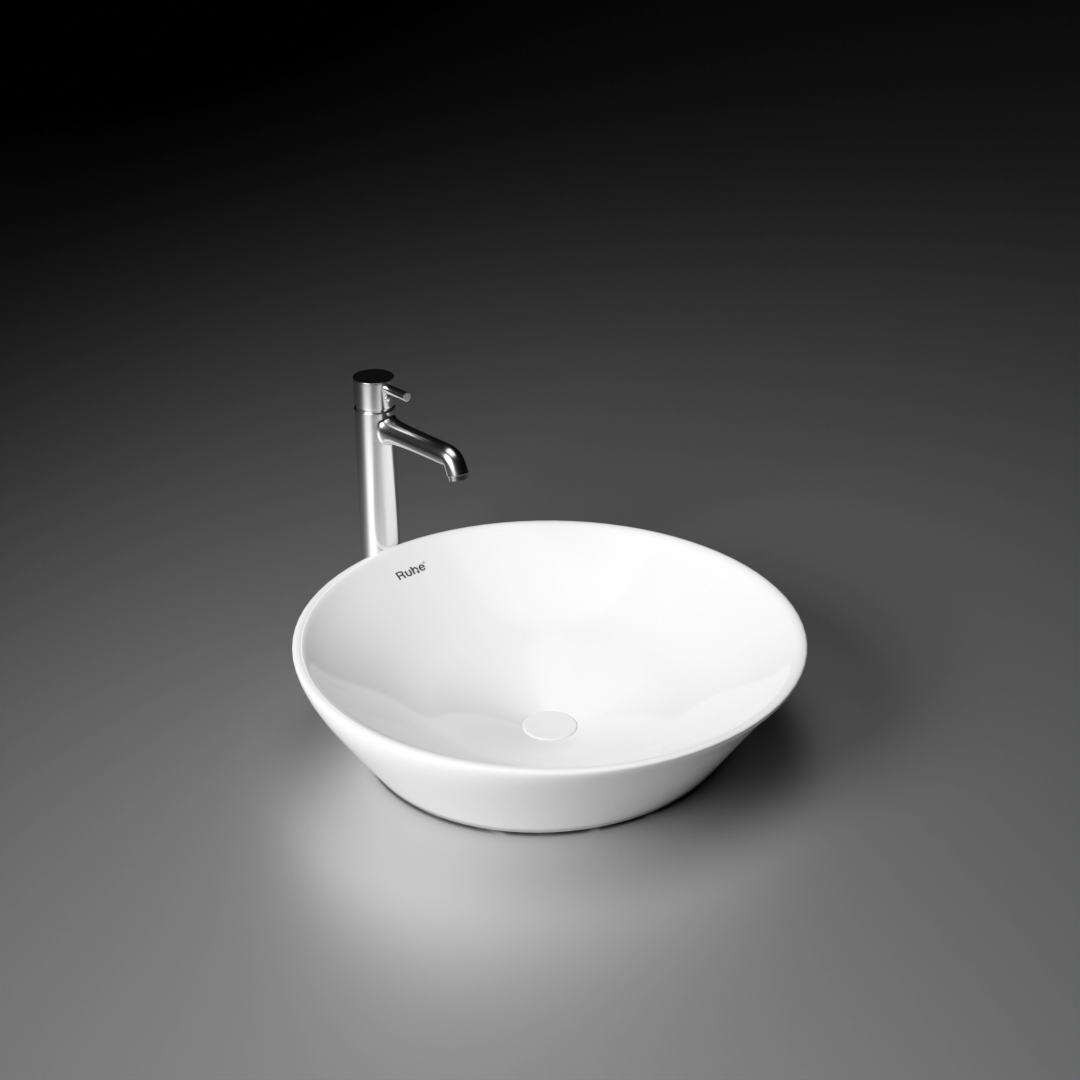 Amara Counter Wash Basin (White) - by Ruhe