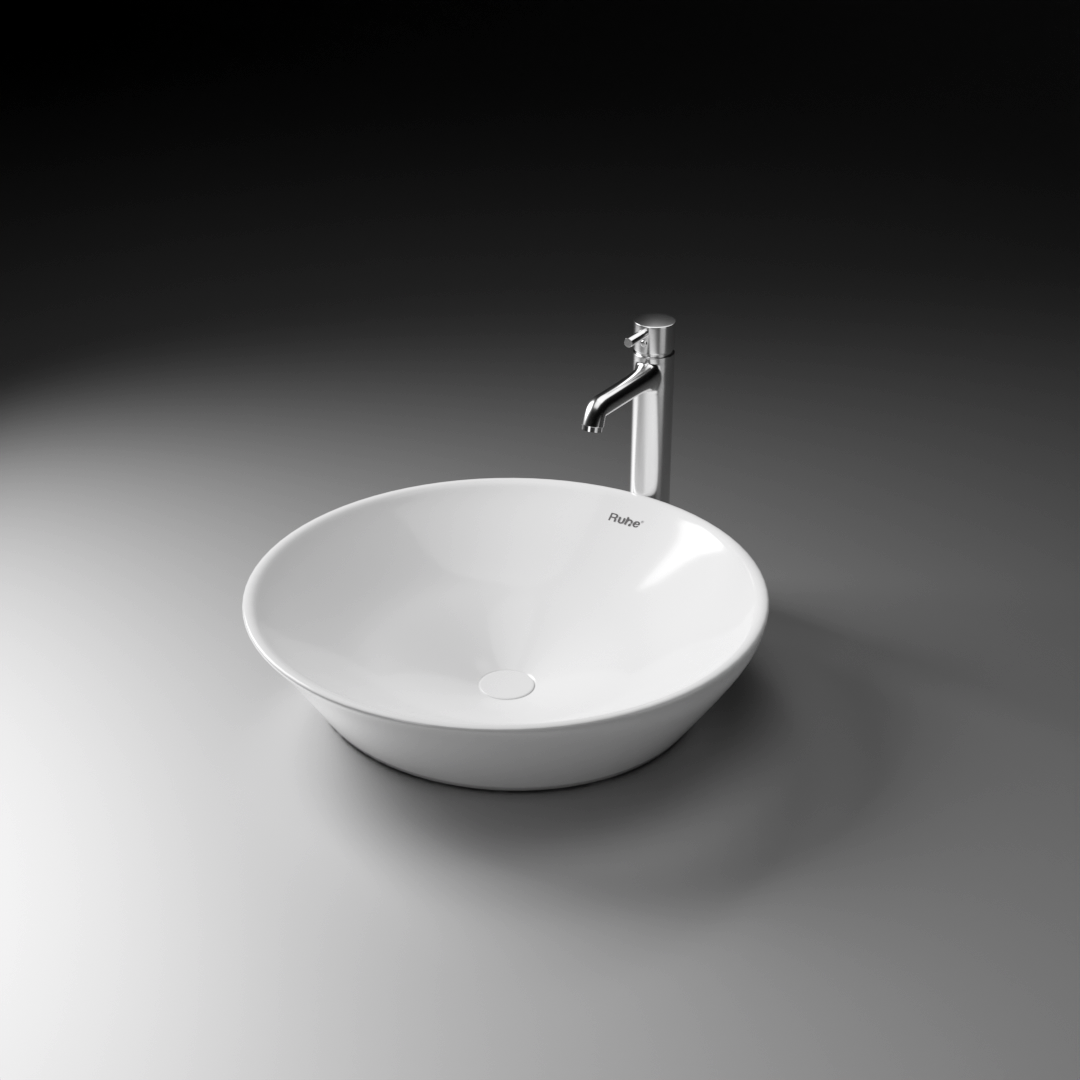 Amara Counter Wash Basin (White) - by Ruhe