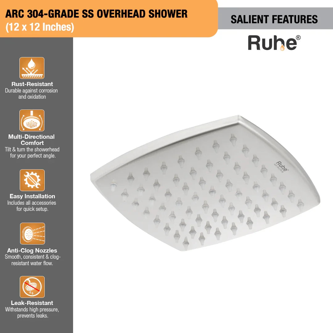 Arc 304-Grade SS Overhead Shower
