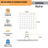 Arc 304-Grade SS Overhead Shower