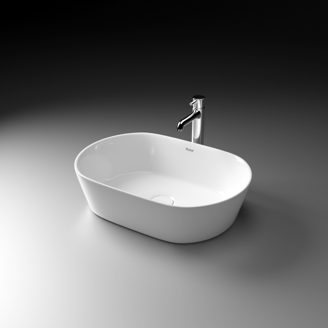 Astrik Table-Top Wash Basin (White) - by Ruhe