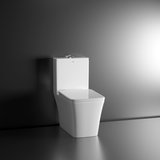 Athos One-Piece Rimless S-Trap Siphonic Western Toilet / Commode (White) - by Ruhe