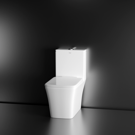 Athos One-Piece Rimless S-Trap Siphonic Western Toilet / Commode (White) - by Ruhe