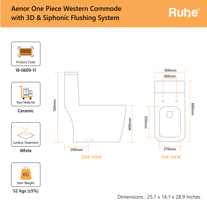 Aenor One-Piece Western Commode