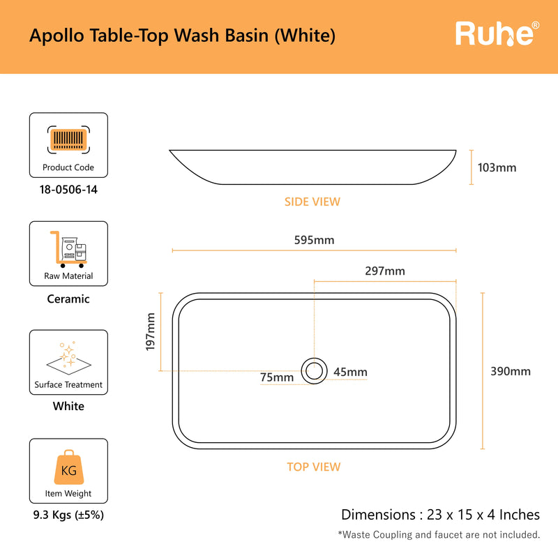 Apollo Table Top Wash Basin