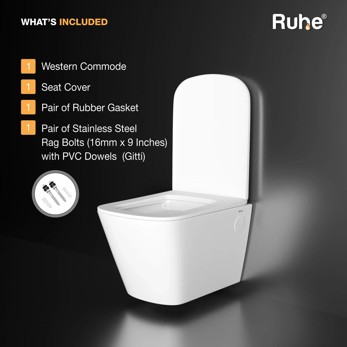 Arna Wall-Hung Western Commode