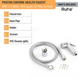 Proton Chrome Health Faucet with  1.5 Meter 304-Grade SS Hose & Hook – by Ruhe