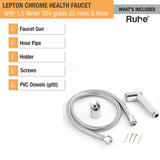 Lepton Chrome Health Faucet with  1.5 Meter 304-Grade SS Hose & Hook – by Ruhe