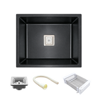 Quartz Single Bowl Kitchen Sink (21 x 18 x 9 Inches)