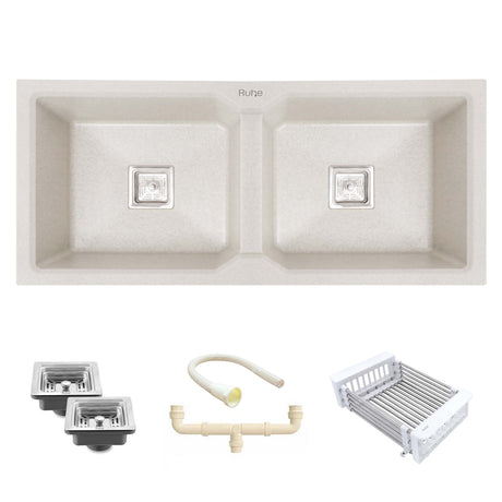 Quartz Single Bowl Round Kitchen Sink (24 x 18 x 9 Inches)