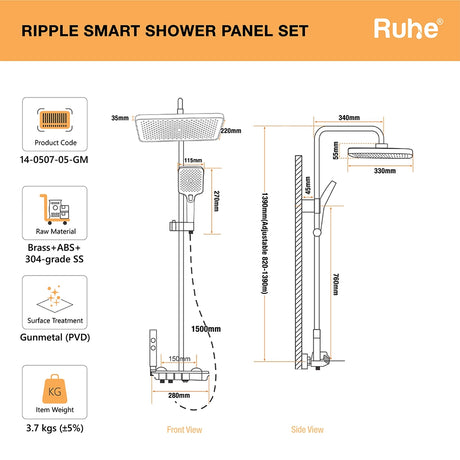 Ripple Smart Shower Panel Set