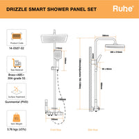 Drizzle 4-Function Brass Smart Shower Panel Set