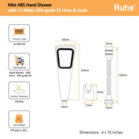 Mist ABS Hand Shower with 304-Grade Shower Tube & Hook – Chrome