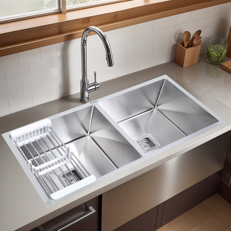 Handmade Double Bowl Kitchen Sink (45 x 20 x 10 Inches)