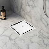 Diamond Square Flat Cut 304-Grade Floor Drain (5 x 5 Inches) - by Ruhe