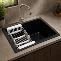 Quartz Single Bowl Kitchen Sink (21 x 18 x 9 Inches)