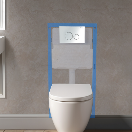 Pneumatic Concealed Cistern for Western Commode with Full Frame