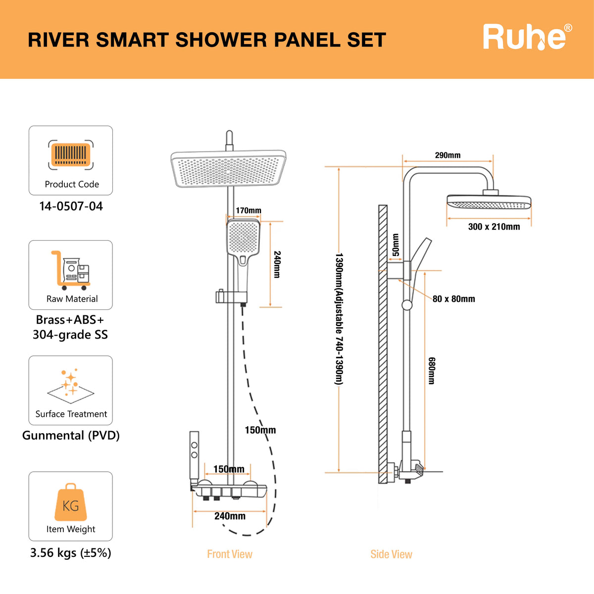 River Smart Shower Panel Set