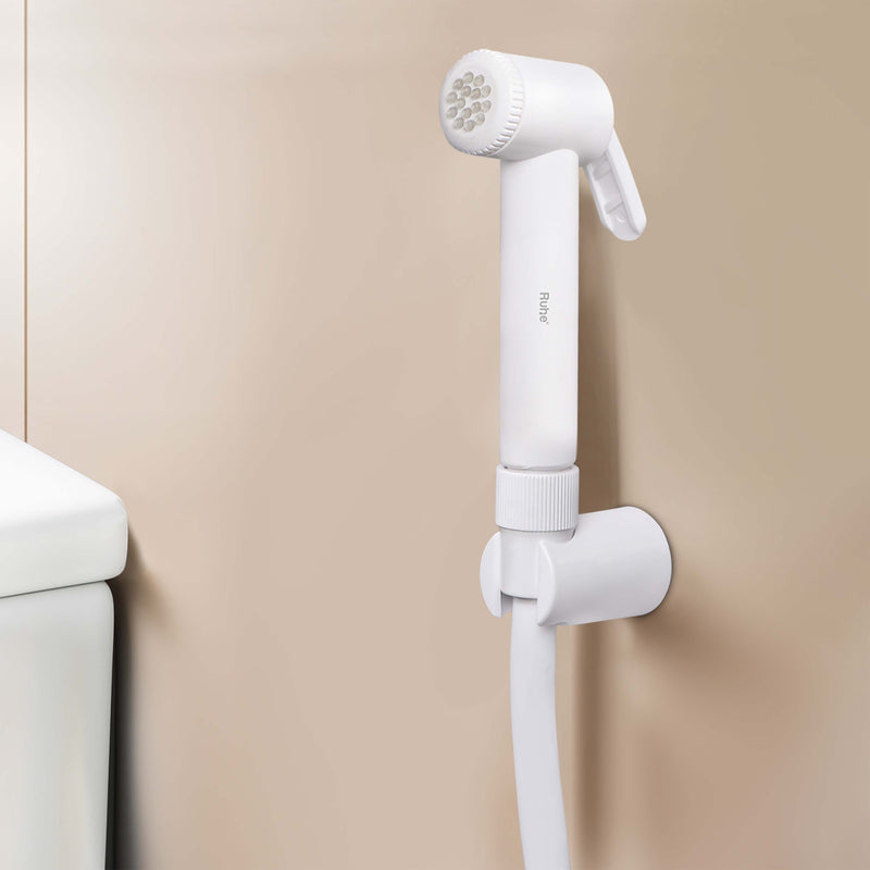 Plain White Health Faucet with Hose & Hook