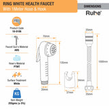 Ring White Health Faucet with 1 Meter Hose & Hook