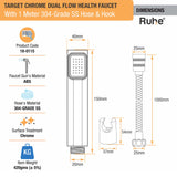 Target Chrome Health Faucet with Dual Flow and 1 Meter 304-Grade SS Hose & Hook